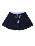 Drawstring Pleated Mini Skirt