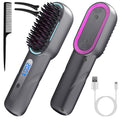 Cordless Hair Straightener Brush Rechargeable Mini Styling Comb with 4 Heating Levels Blue Light Sterilization Single press Stray Hair Removal 20Mins