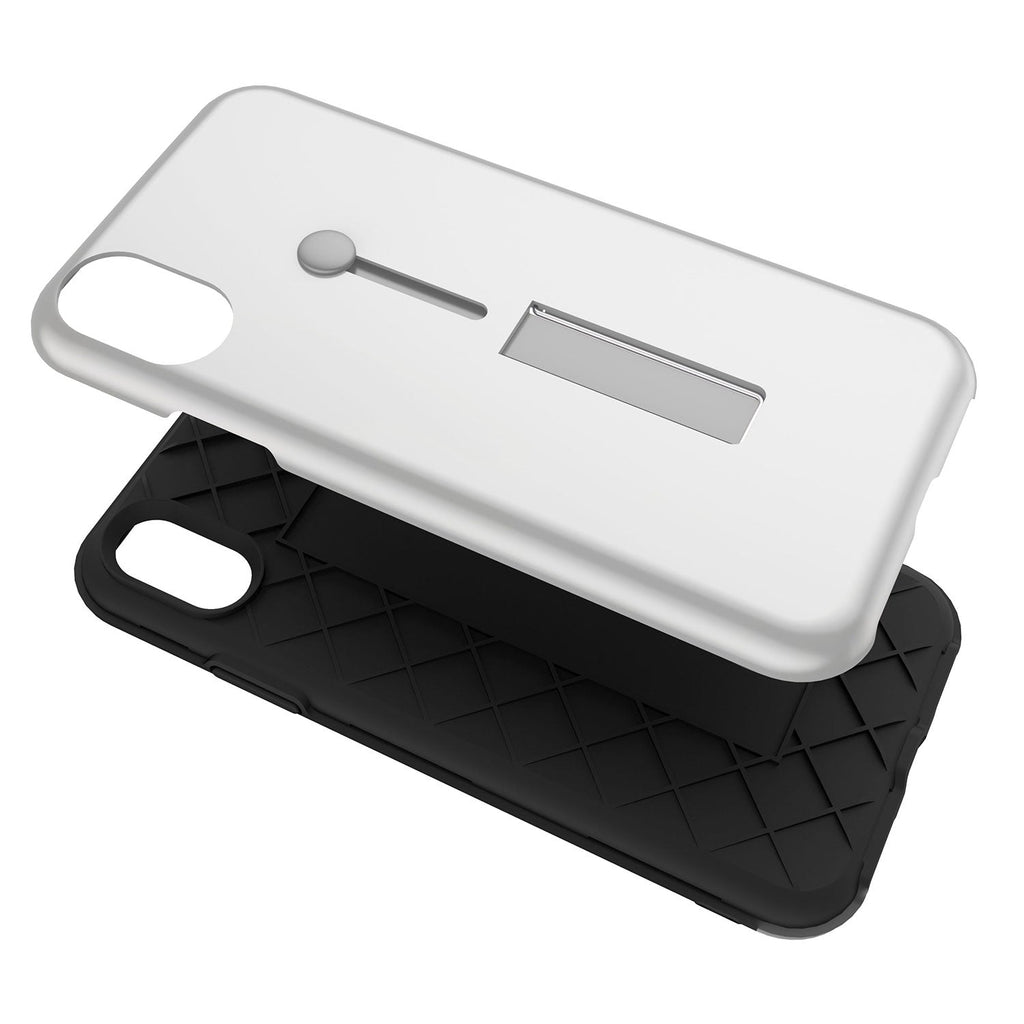 Finger Strap Phone Case for iPhone X Drop-protection Finger Ring Rugged Phone Case with Kickstand Dual Layer Case