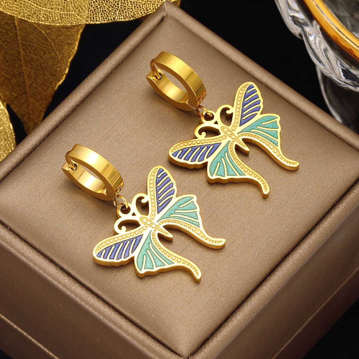 Colorful Butterfly Diamond Ear Hanging