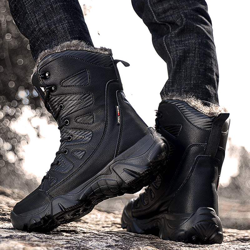 Winter High-top Fleece-lined Warm Snow Boots