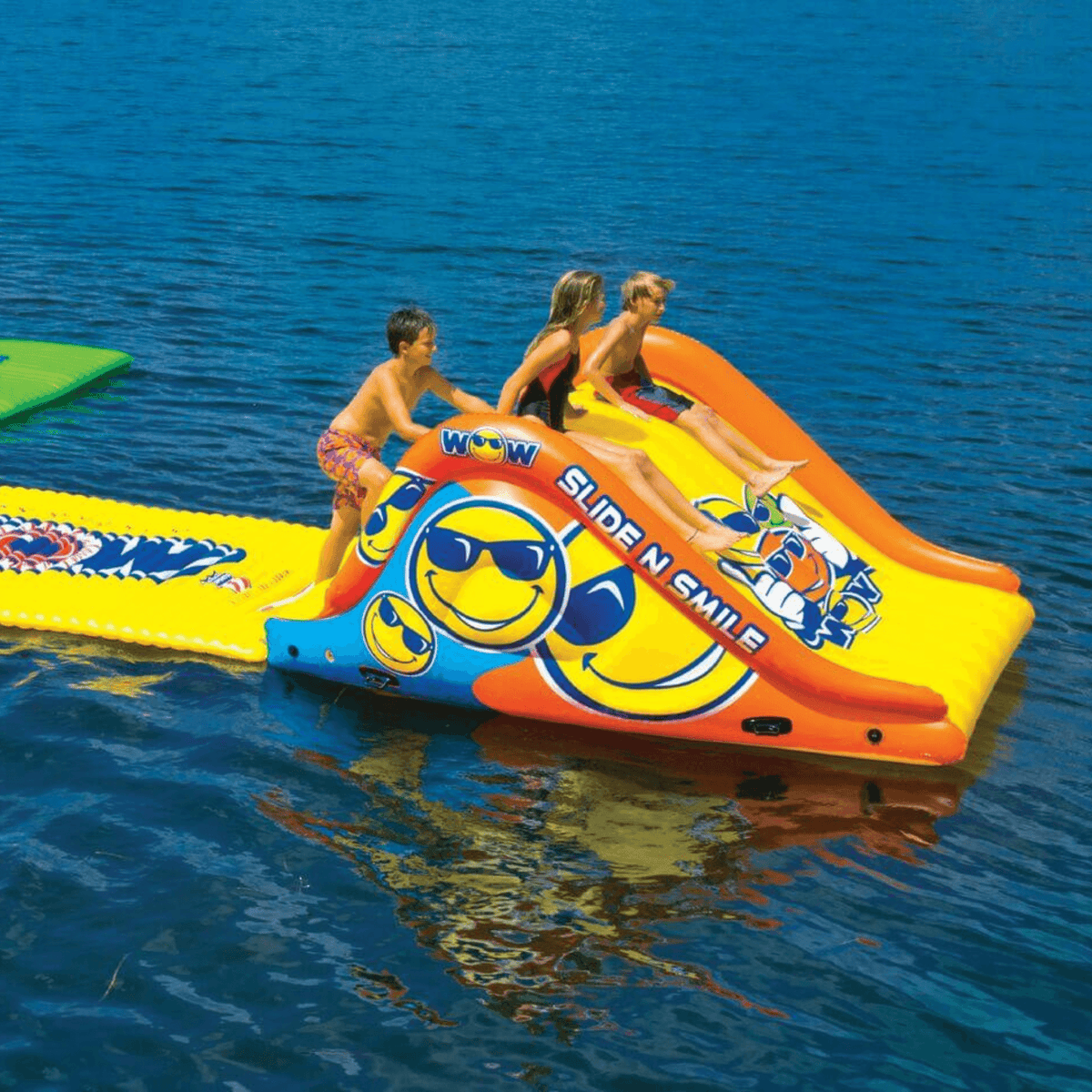 WOW Watersports Slide N Smile Floating 2 Lane Waterslide
