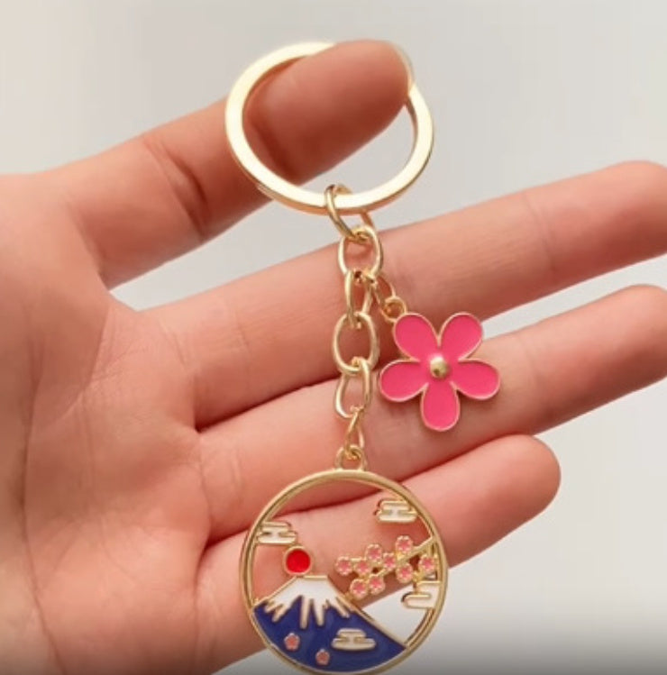 Miyazaki Sakura Mountain Keychain Pendant