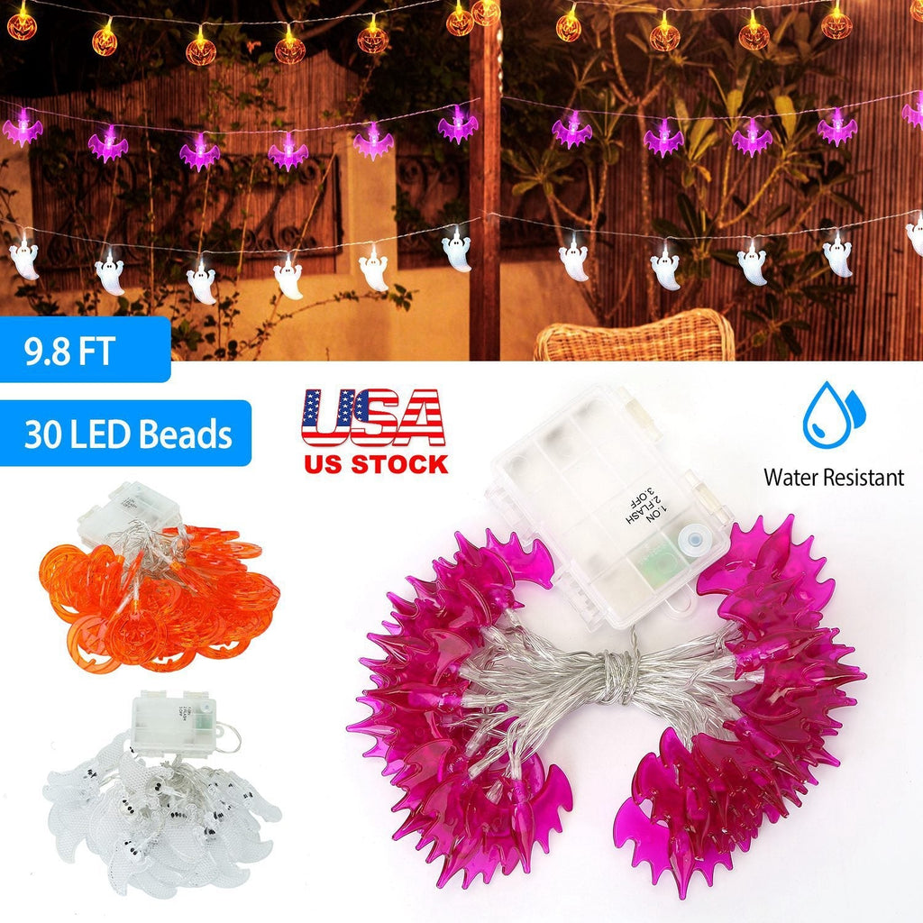 Halloween Ghost String Lights 30 LEDs 9.8ft Halloween String Lights Decorative Fairy Lights For Party Bedroom Home Festival Decoration