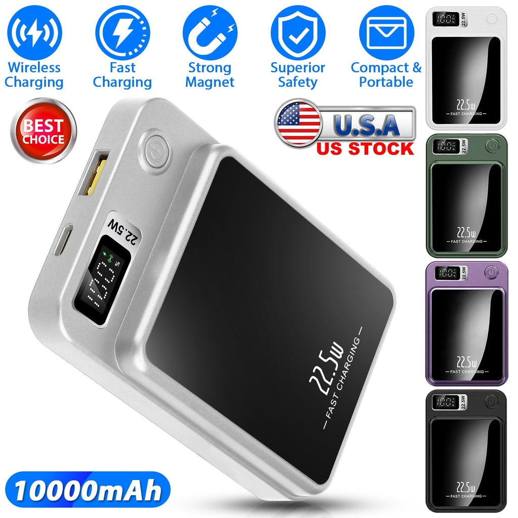 2 In 1 Magnetic Wireless Power Bank 10000mAh PD20W Fast Charger MagSafe Wireless Power Bank Fit for IOS Phones IOS Phone 14 Series And More