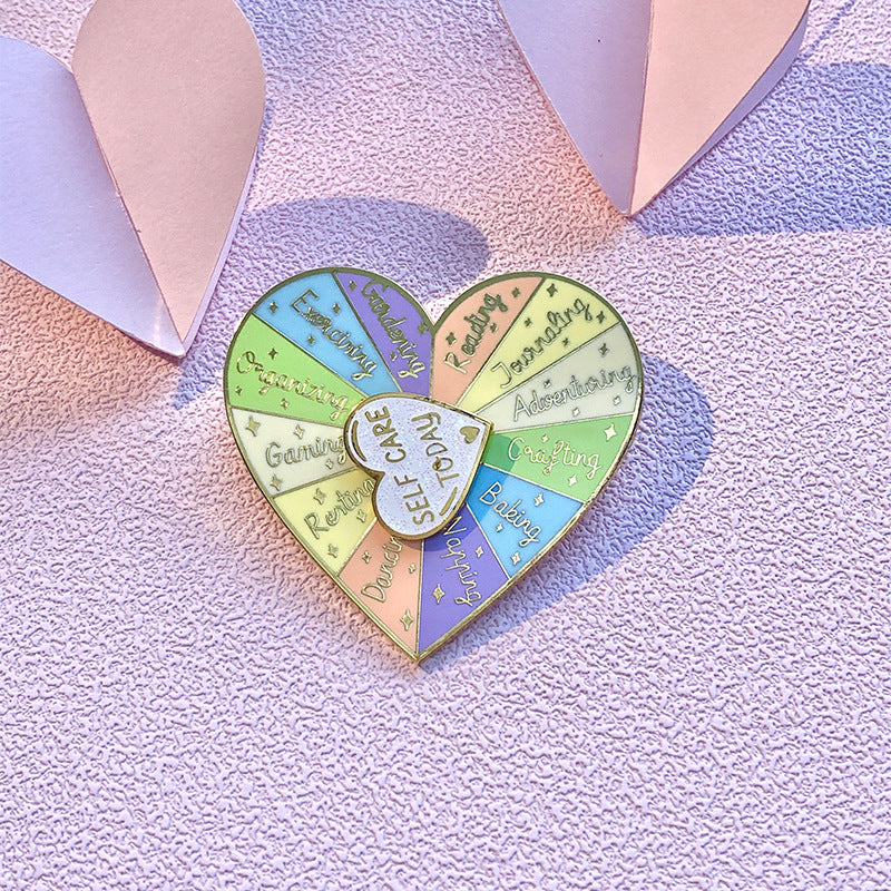 Double-Layer Heart Rotating Badge