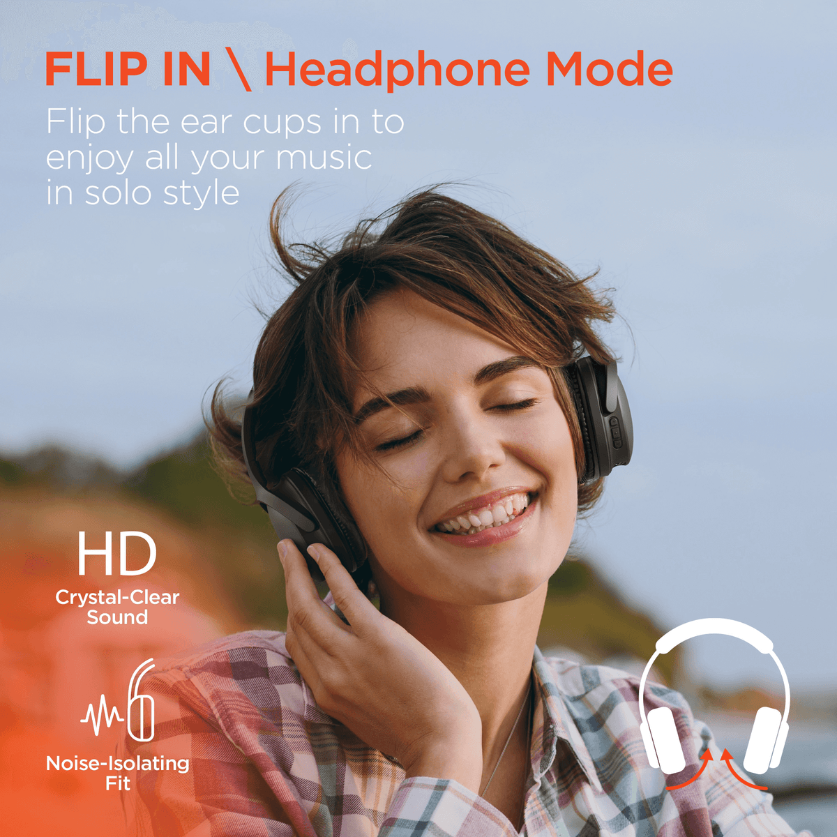 HyperGear Flip 2-in-1 Headphones Plus Speaker