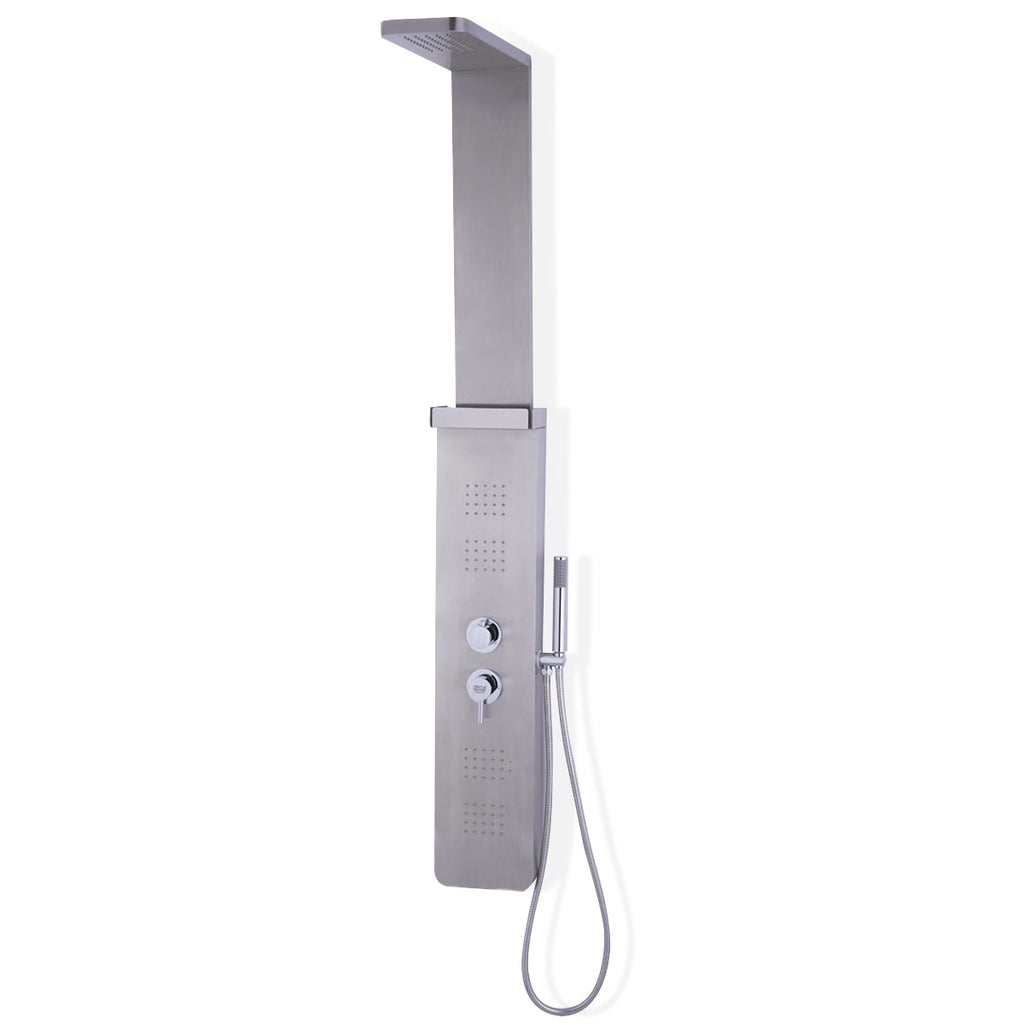 59” Stainless Steel Shower Panel with Massage Jets and Hand Shower