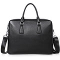 Men's Large Capacity Horizontal Leather Briefcase