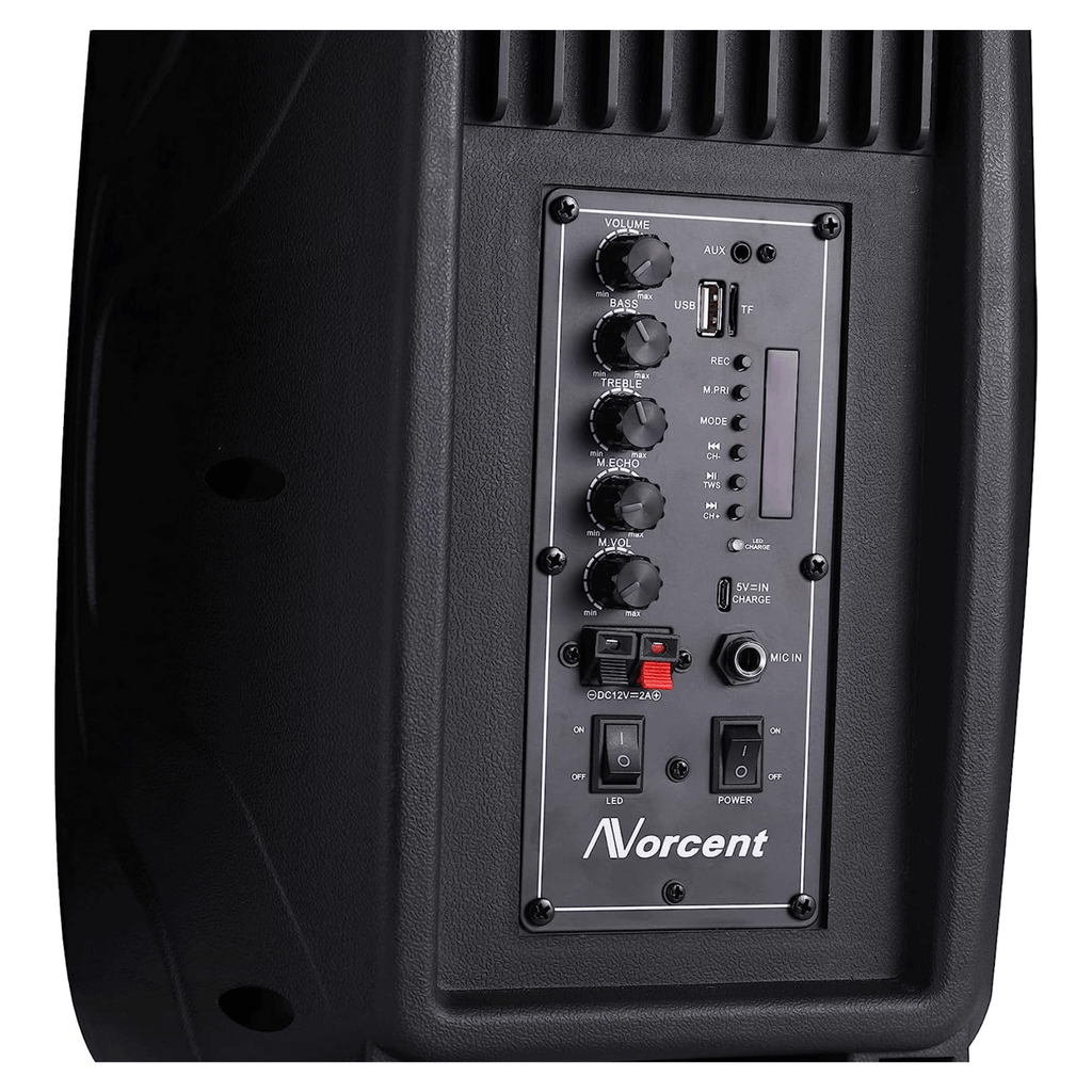 Norcent Dual 6" Tailgate Bluetooth Speaker with Multi-Colored LED Light System