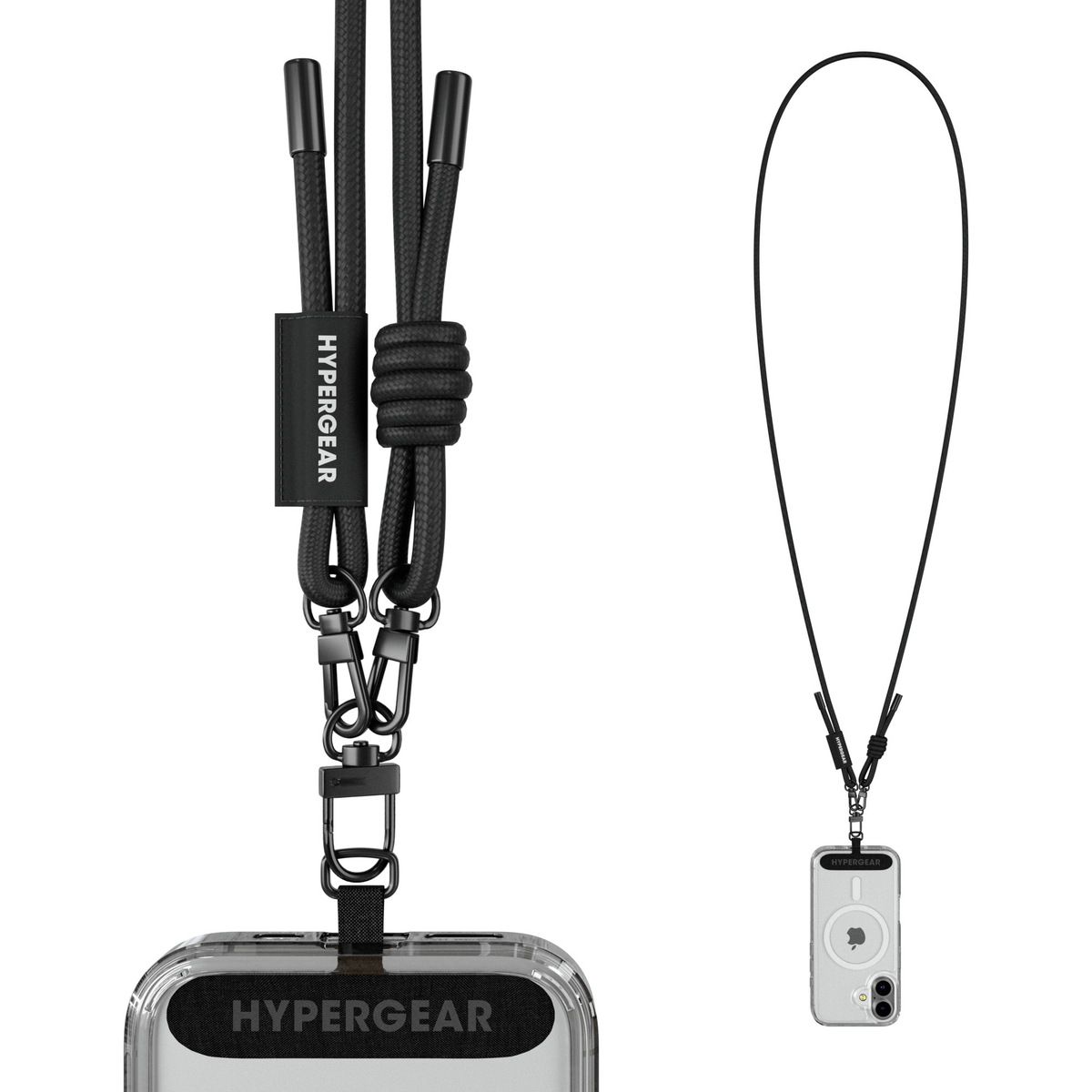 HyperGear TECHcessories Black Braided Rope Universal Crossbody Phone Strap