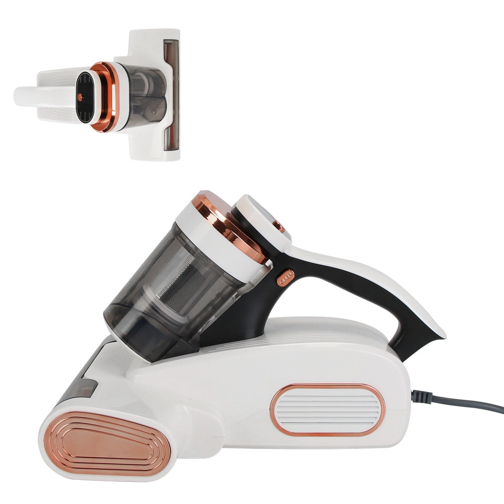 16000PA Double-Cup Bed Vacuum Cleaner 500W Mattress Handheld Vacuum Dust Mites Remover with Heating Function for Bed Sofa Rug