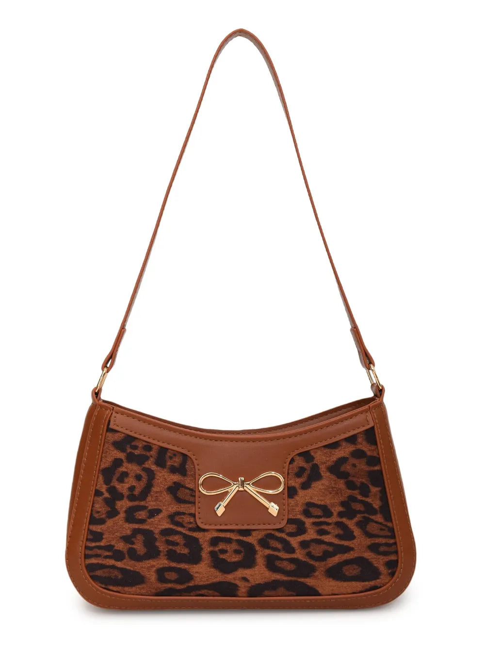 Bow Leopard PU Leather Handbag
