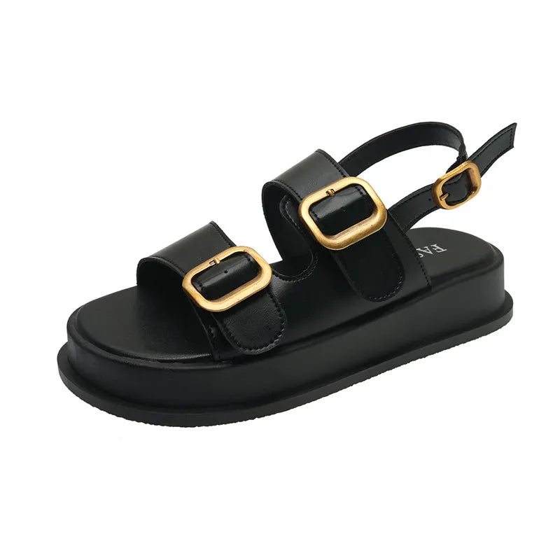 Buckle Open Toe Platform Sandals