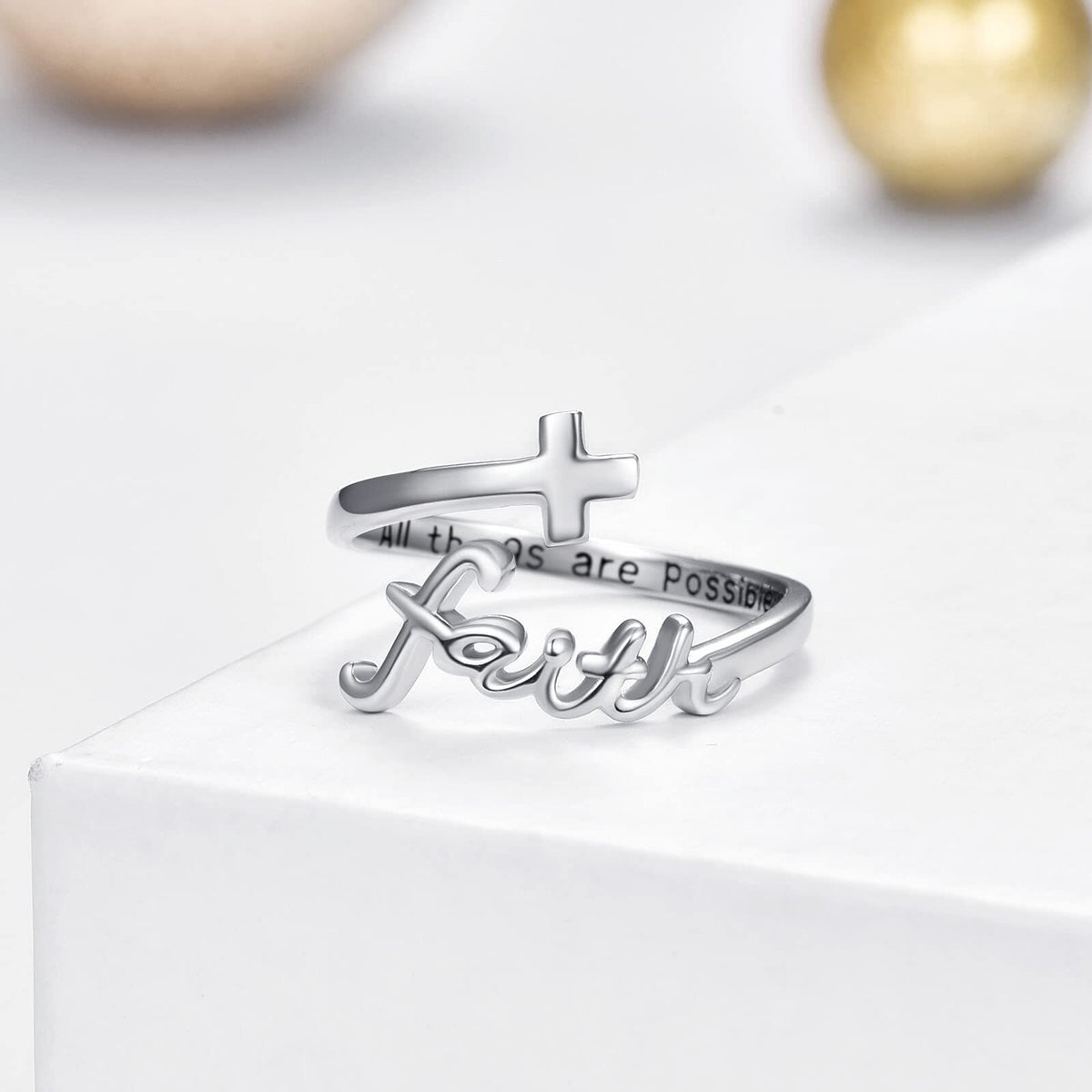 925 Sterling Silver Faith Cross Ring