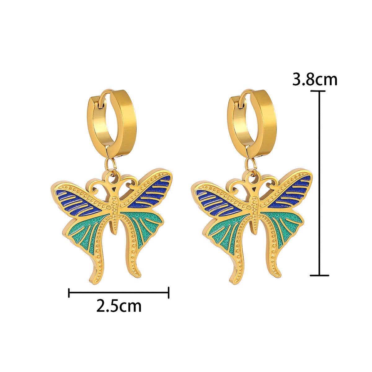Colorful Butterfly Diamond Ear Hanging