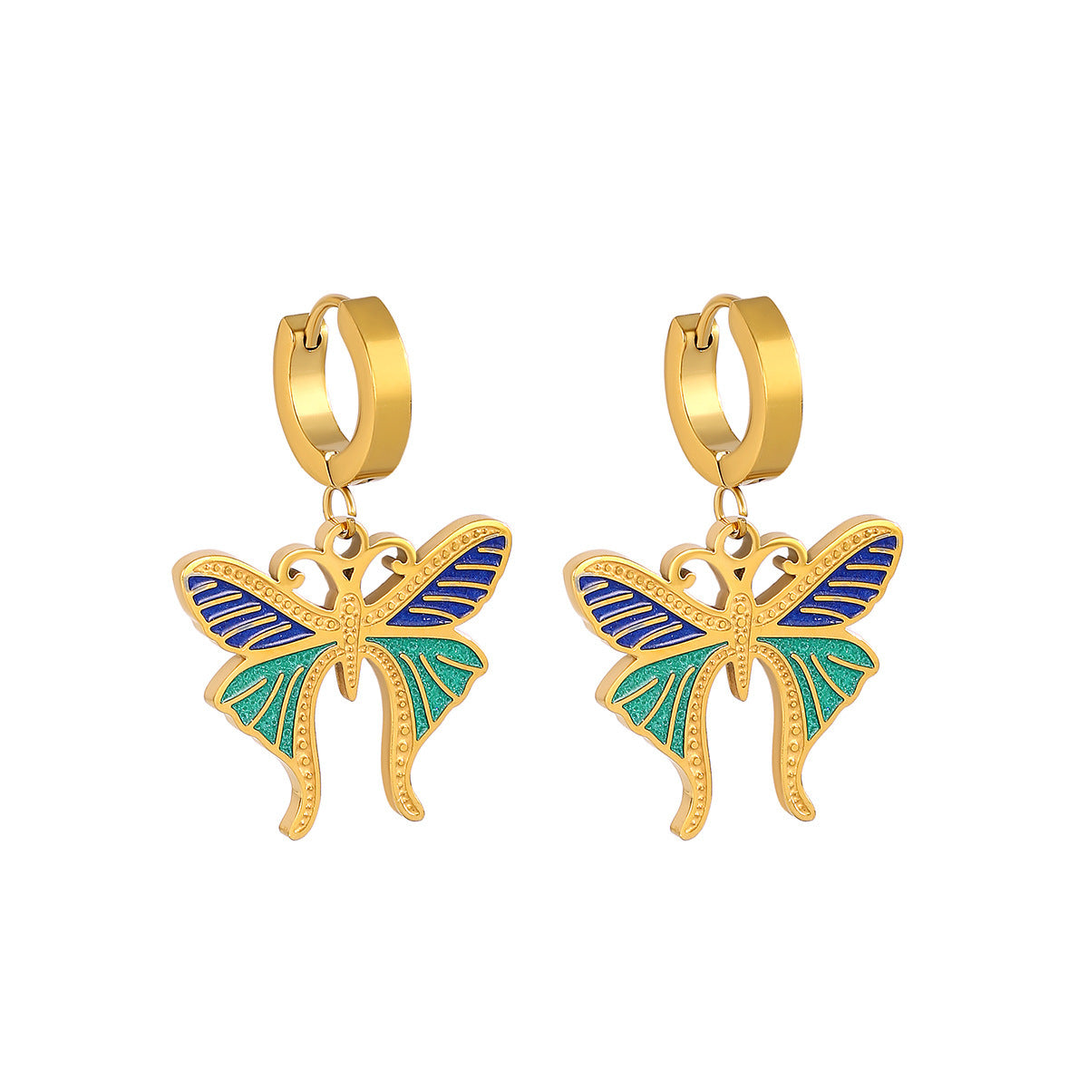 Colorful Butterfly Diamond Ear Hanging