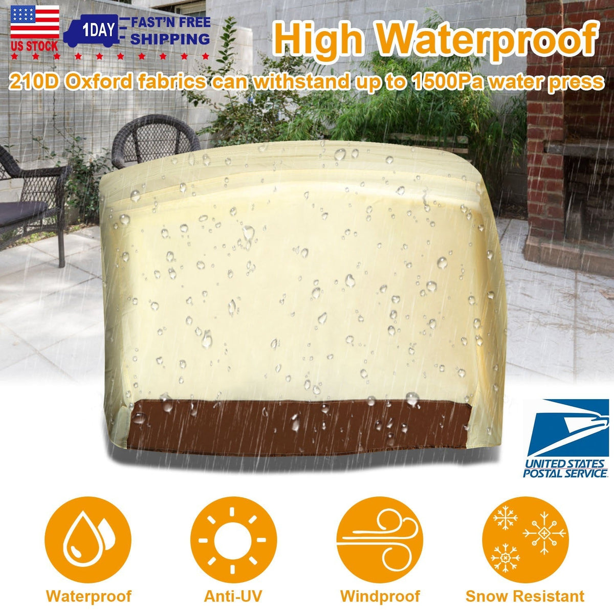 210D Waterproof Outdoor BBQ Grill Cover Windproof Dustproof Patio Gas Grill Oven Protector Oxford Cloth Garden