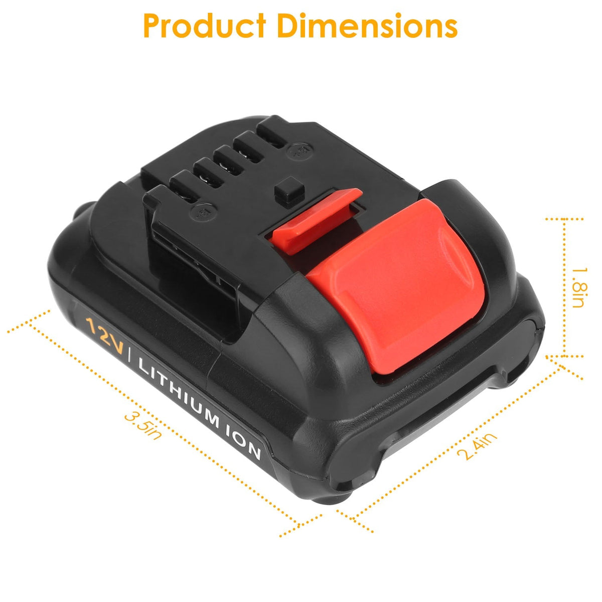 2 Packs 12V Li-ion Power Tool Battery Replacement Compatible with Dewalt DCB123 DCB127 DCB122 DCB124 DCB121 DCB120 DCB125