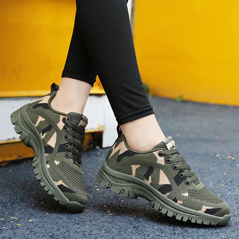 Camouflage Lace Up Mesh Breathable Athletic