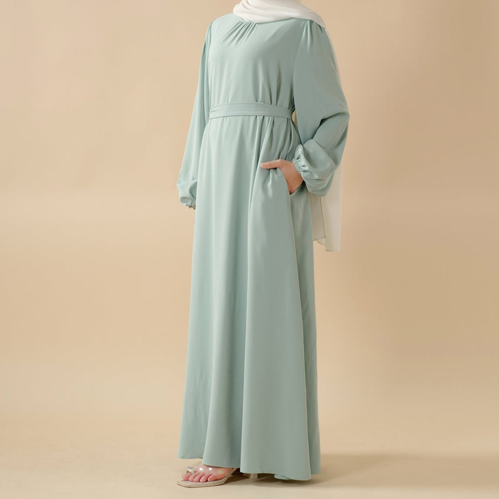 Candy Color Pleated Abaya | Must-have Essential Basic Dress (MA142)