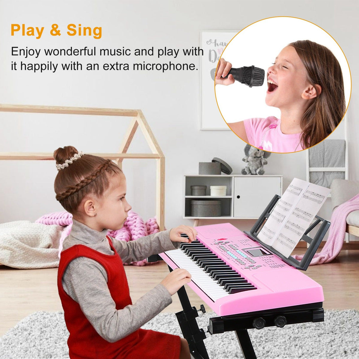GBruno 61 Keys Digital Music Electronic Keyboard