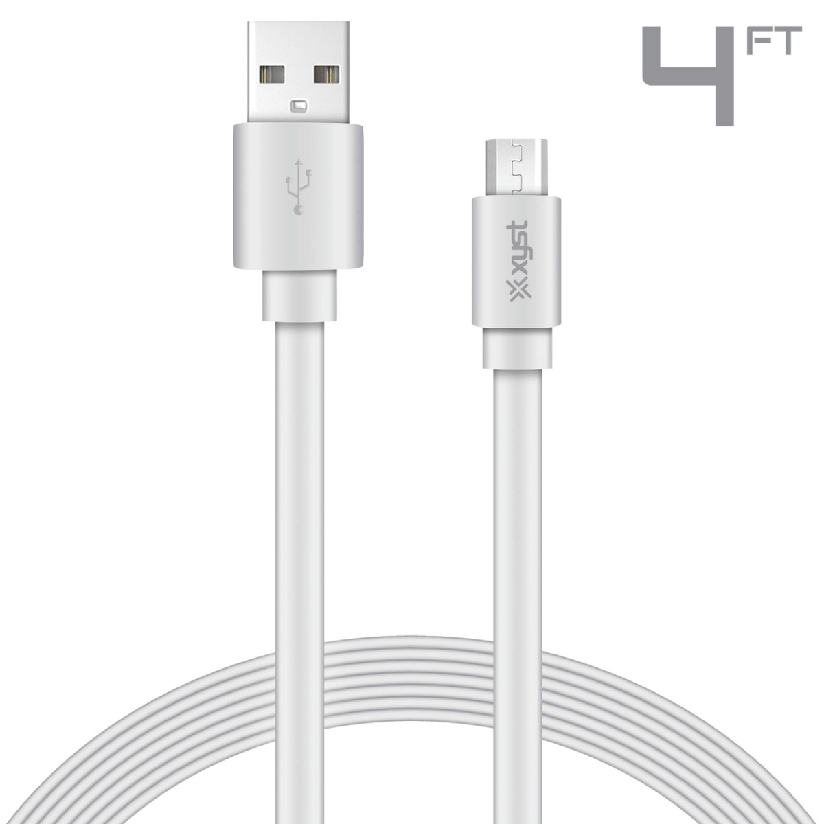 Xyst Charge and Sync USB to Micro USB Flat Cable 4Ft
