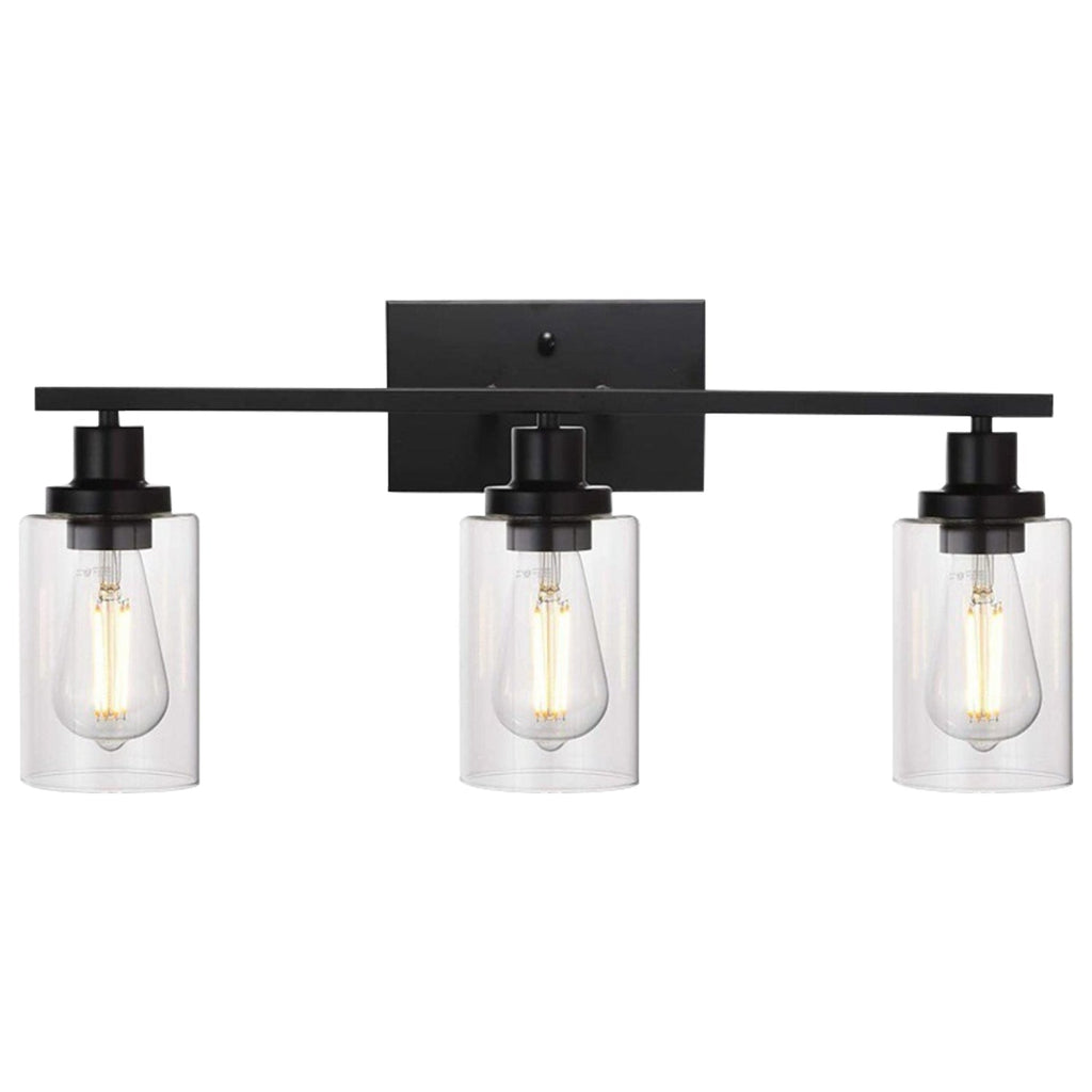 3 Light Wall Sconce Lighting with Clear Glass Shade Bathroom Vanity Lamp Fixture Modern Mounted Light for Porch Mirror Living Room Bedroom Hallway