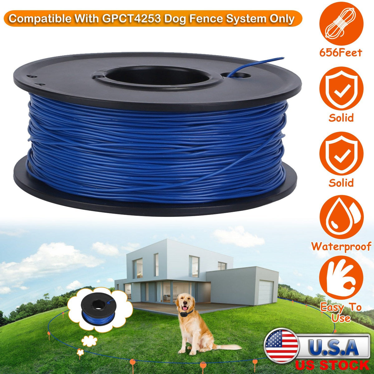 656Feet Underground Dog Fence Wire Aluminum Boundary Wire for Dog Fence System