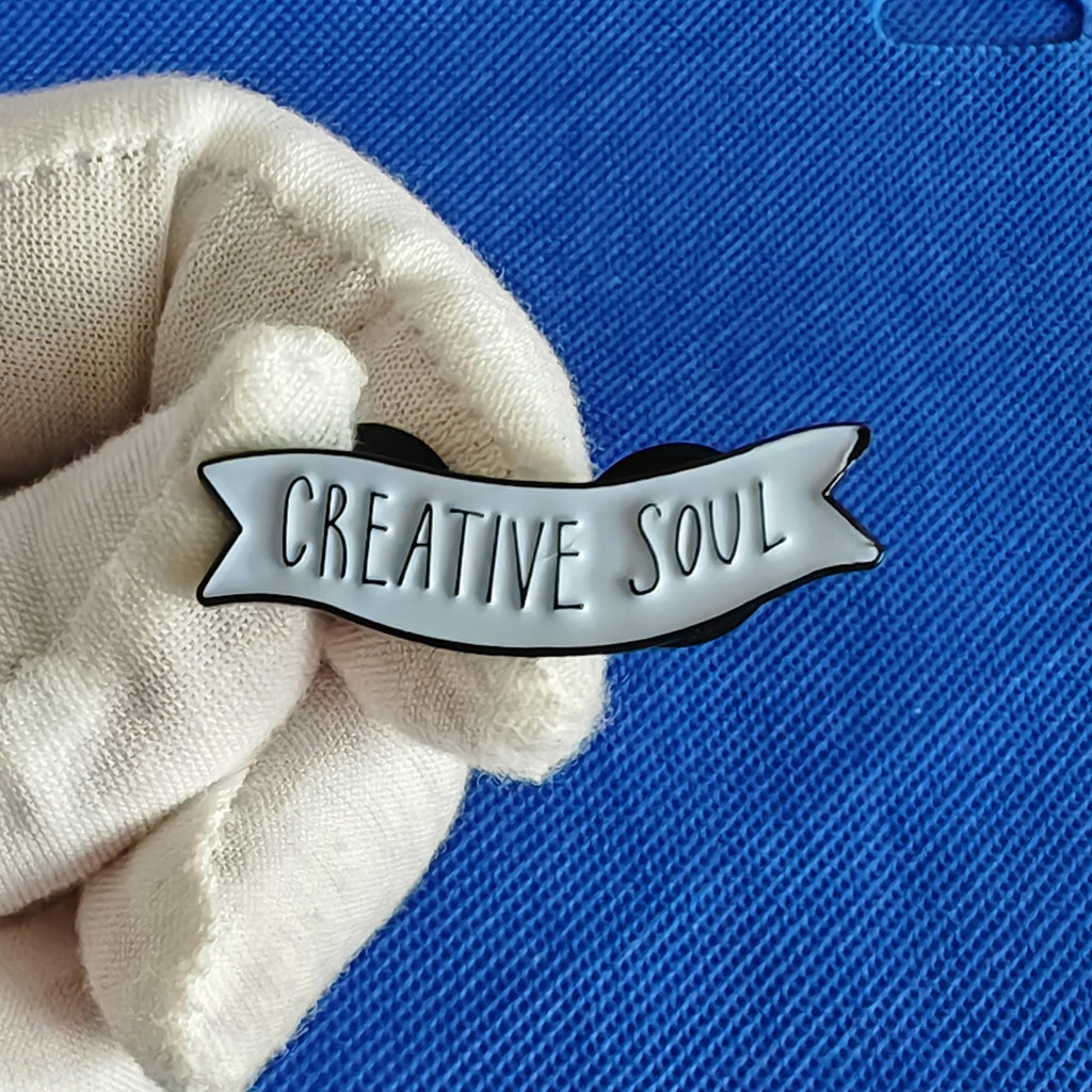 Creative Soul Cartoon Golden M Badge Brooch