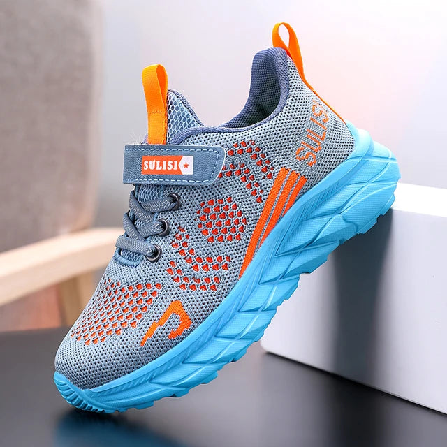 Children's sports shoes seasonal flying woven men's shoes breathable men's and women's casual running shoes for children