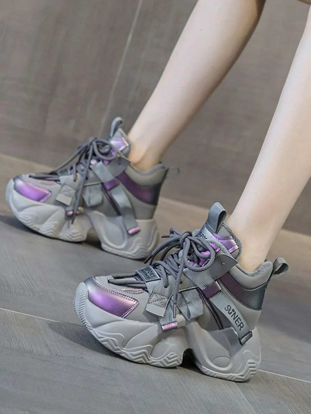 Chunky Platform Lace Up Sneakers