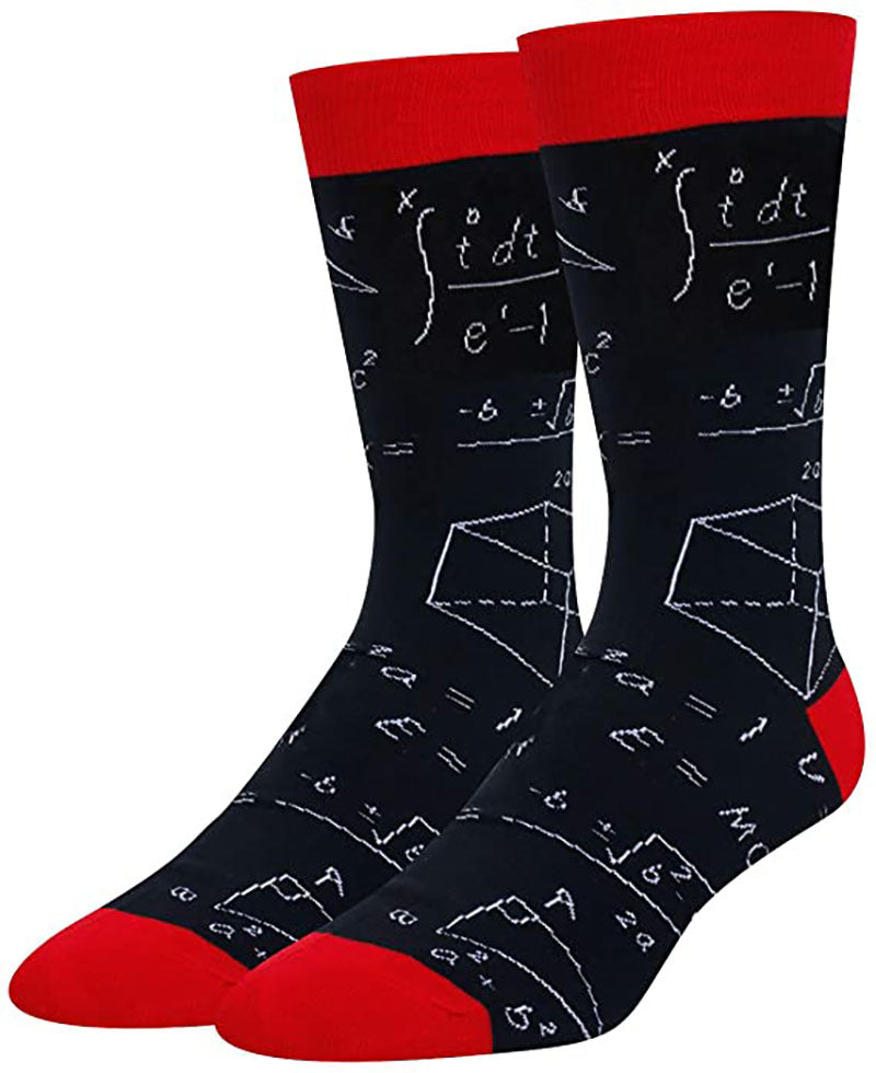 Colorful Mathematical Formula Problem Solving Printed Men's Socks Cotton Socks