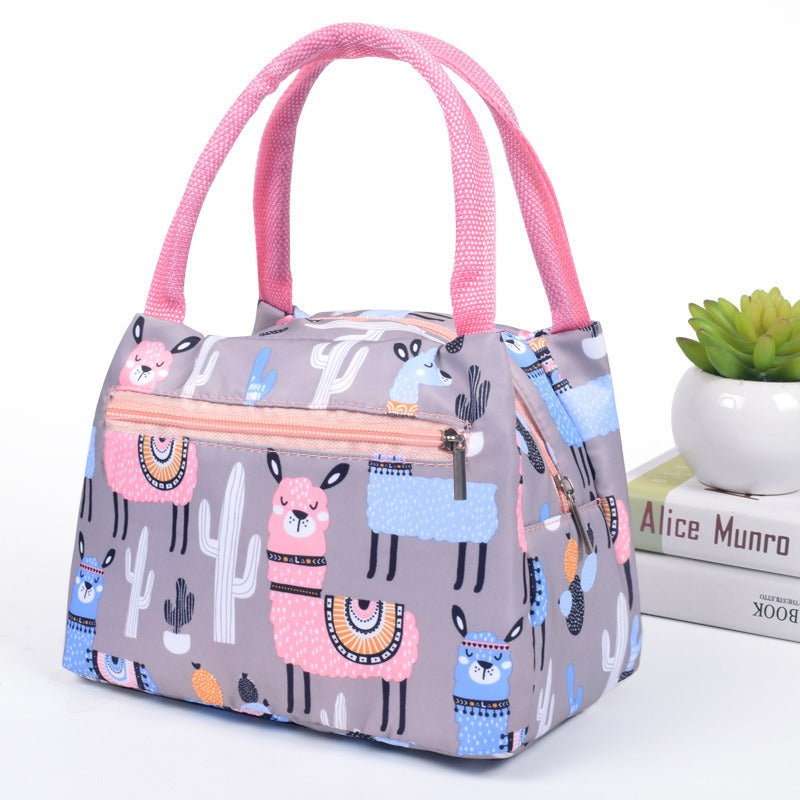 Creative Portable Thermal Insulation Bag Zipper Bento Bag Thickened Aluminum Foil Portable Oxford Cloth Lunch Box Bag