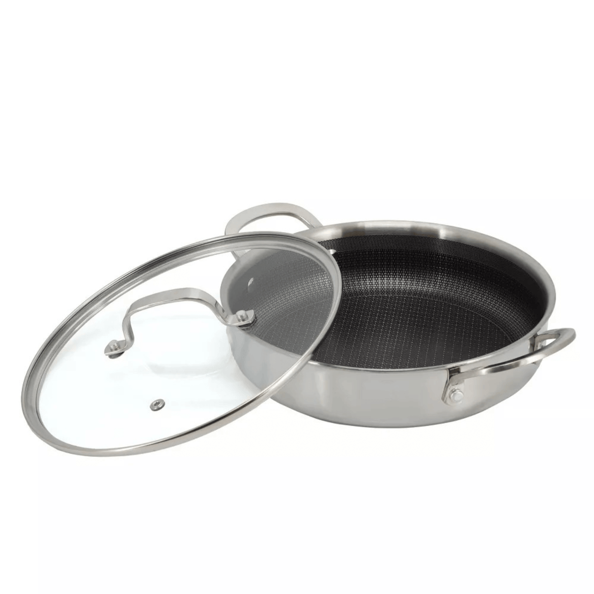 Better Chef 10-Inch 3-Ply Stainless Steel Nonstick Deep Fry Pan with Lid