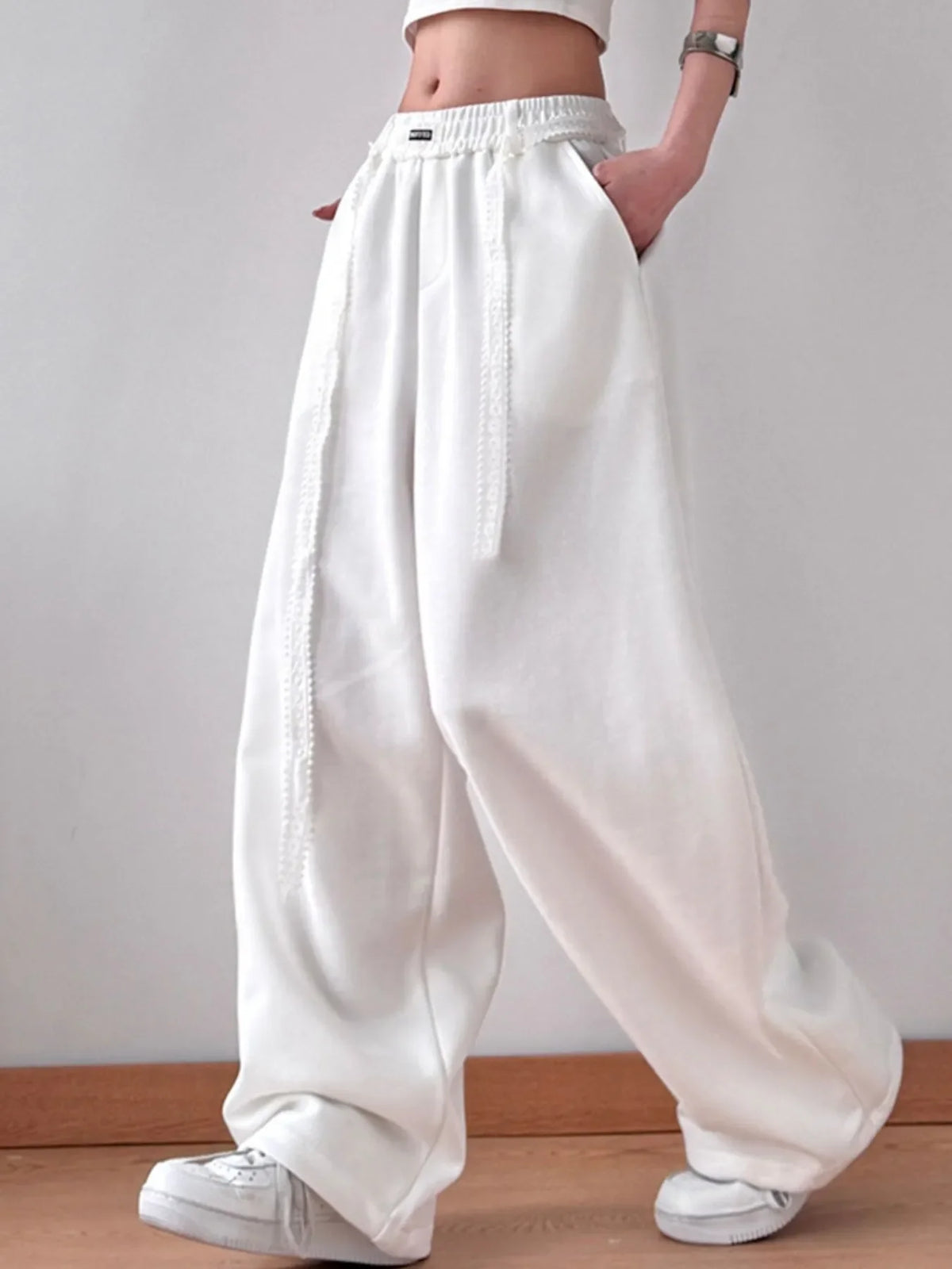 Elastic Waist Wide Leg Pants