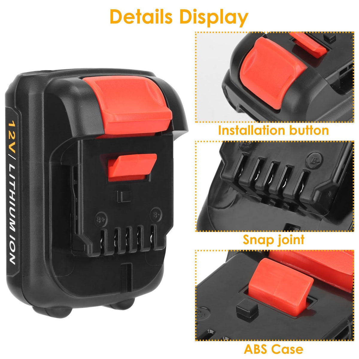 2 Packs 12V Li-ion Power Tool Battery Replacement Compatible with Dewalt DCB123 DCB127 DCB122 DCB124 DCB121 DCB120 DCB125