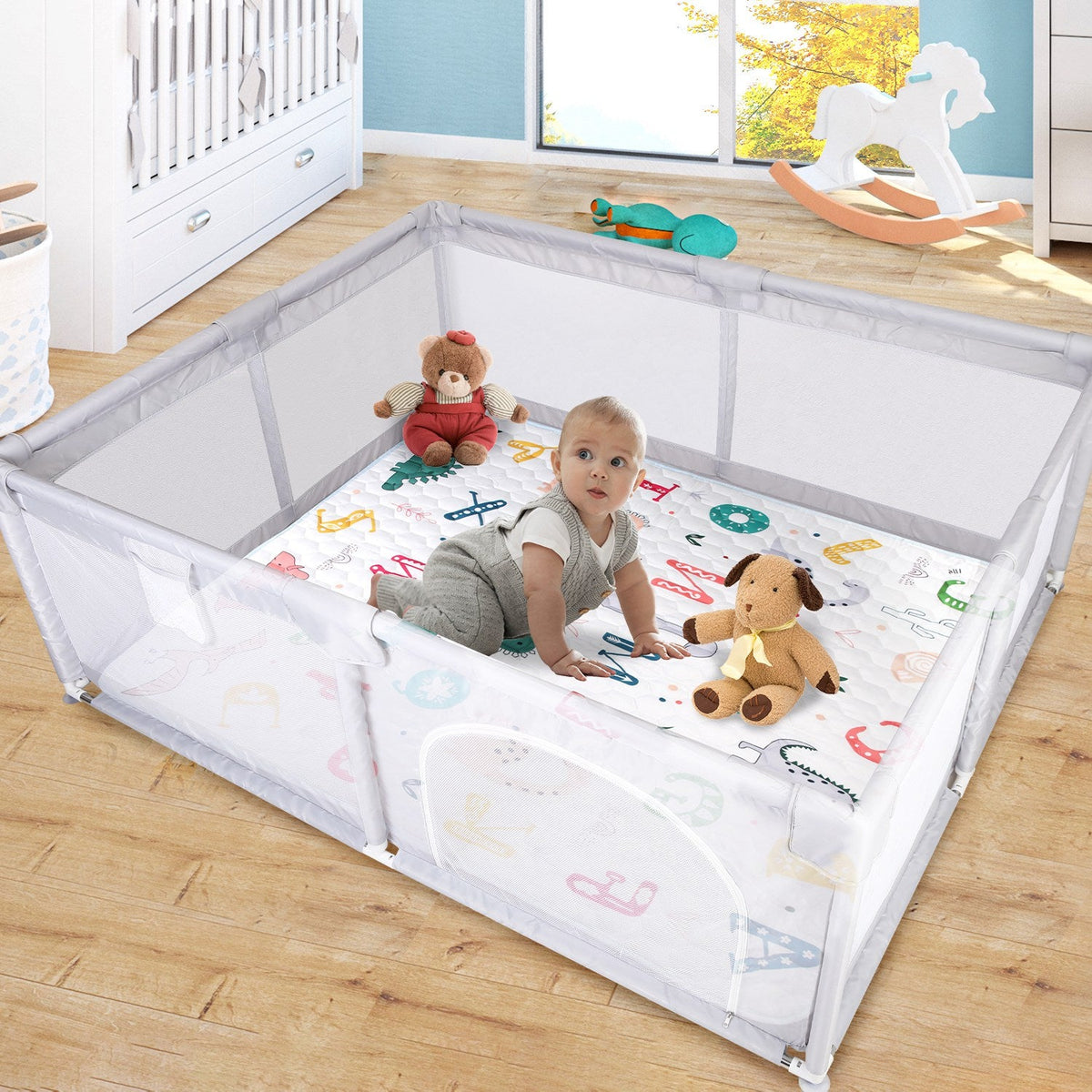 50x50IN Baby Play Mat Non-Slip Baby Crawling Mat Foldable Playpen Mat Machine Washable for Newborns Infants Babies Toddlers