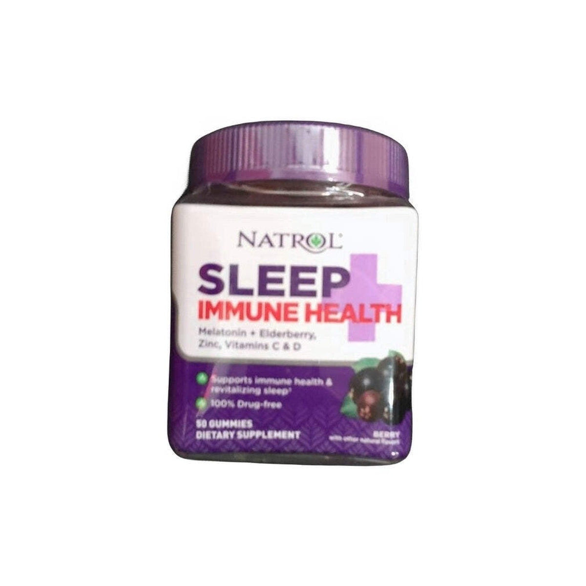 Natrol Sleep+ Immune Health Gummies, Sleep Aid & Immunity, 50 Berry Gummies BB 7/26