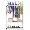 Garment Hanging Rack Clothing Hanging Rail Pillow Shoe Display Organizer Stand Rolling Wheel Clothes Organizer