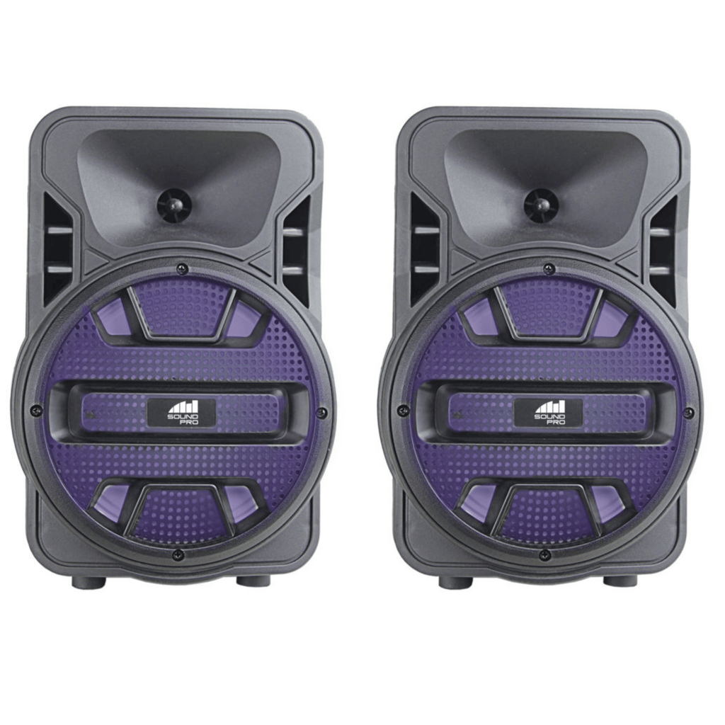 Naxa Dual 8" BT Party Speakers with Disco Light - Refurbished