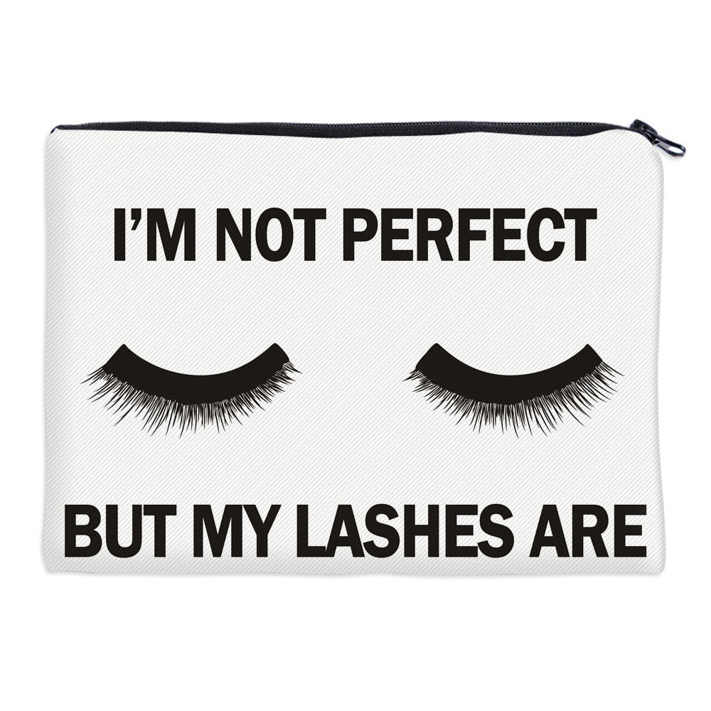 Deanfun Cosmetic Bags 3D Printed Eyelash with Letter Necessaries for Women Travelling