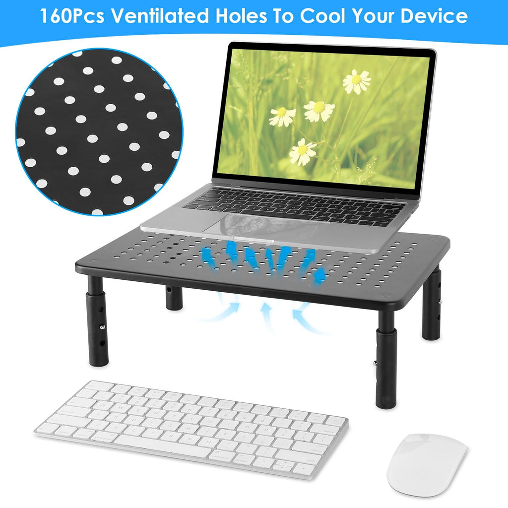 Monitor Stand Riser 3 Height Adjustable Desk Riser Organizer w/ Ventilation Holes For Desktop PC Laptop Printer