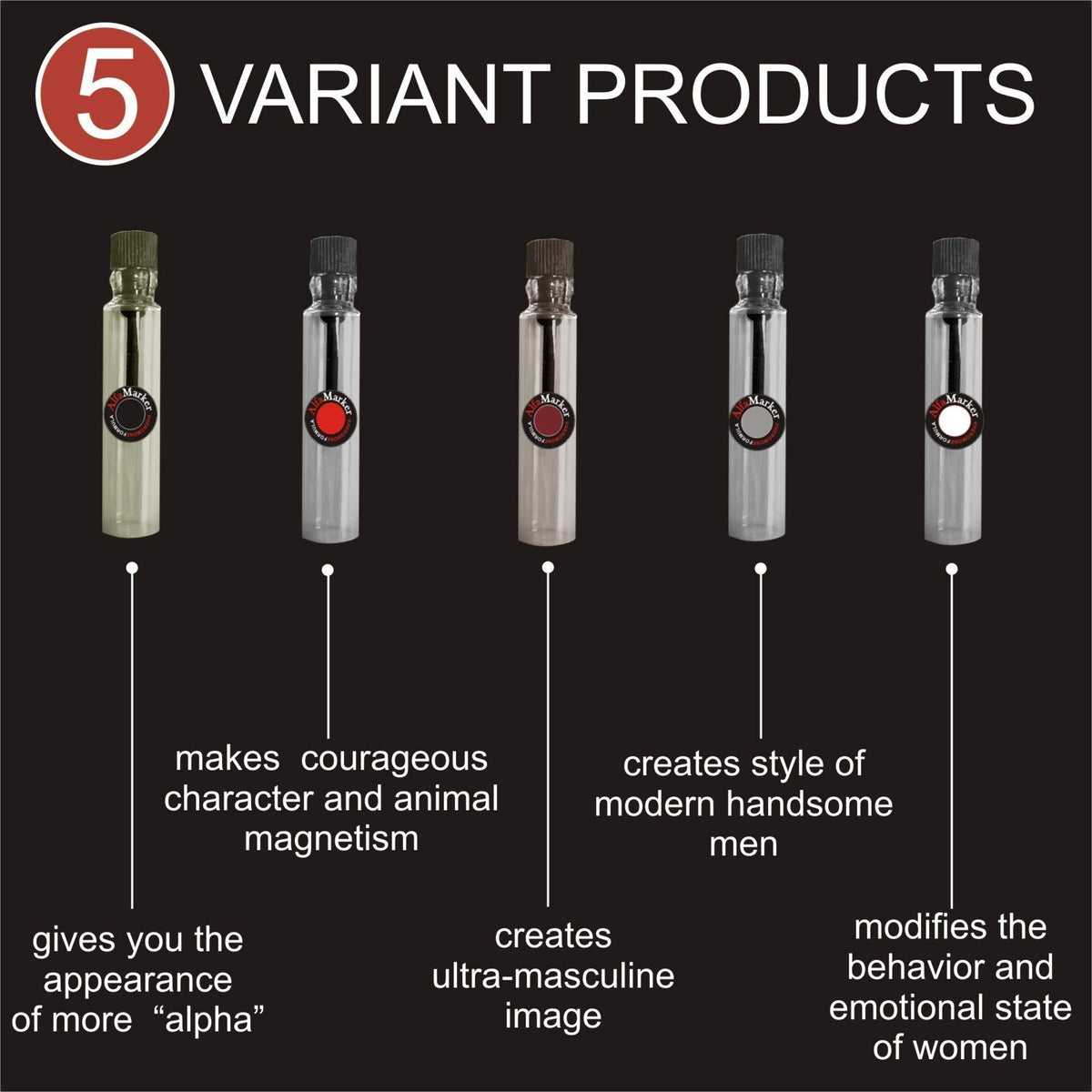 Pheromone Cologne for Men 5 Male Pheromone Perfumes x 2ml Pheromone Perfume Set Great Holiday Gift