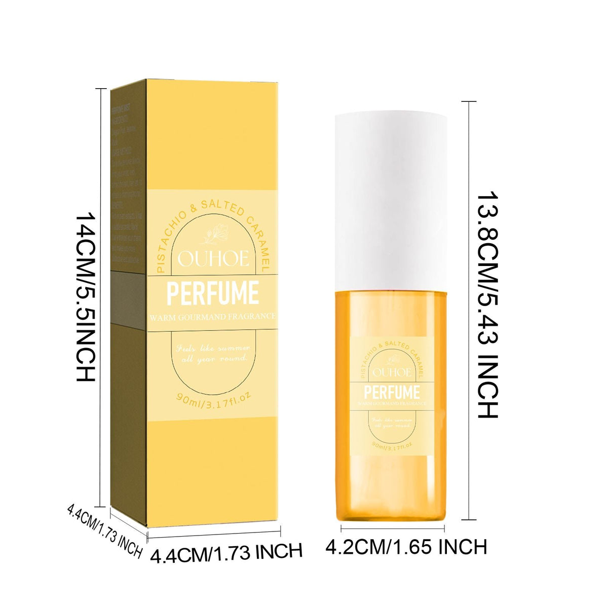 OUHOE Brazil Eau de Parfum (Yellow) For Women Dating Fresh Natural Long-lasting Fragrance Non-pungent Floral Body Perfume Spray