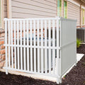 Air Conditioner Fence, Trash Can Vinyl Privacy Fence White Panel for Outside, Outdoor Pool Equipment Enclosure with Metal Stakes, (2-Pack)