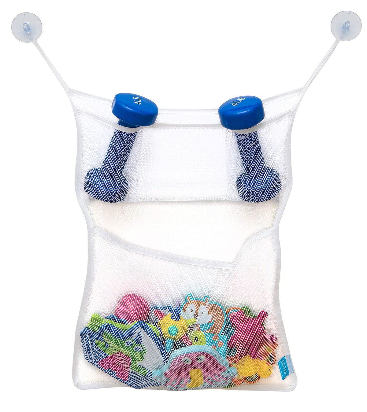 Bath Toy Organisers Set of 2 Large Size 14.16 x 19.67 in and 15.75 x 19.68 in Storage Net Bags for Baby Bathtub Toys 4 Strong Suction Cups Bathroom Shower Caddy Holder Multi Use for Kids Toddlers