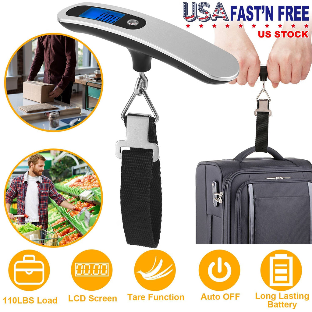Portable Digital Luggage Scale 50kg/10g LCD Hanging Luggage Scale Electronic Digital Weight Scale for Travel Household