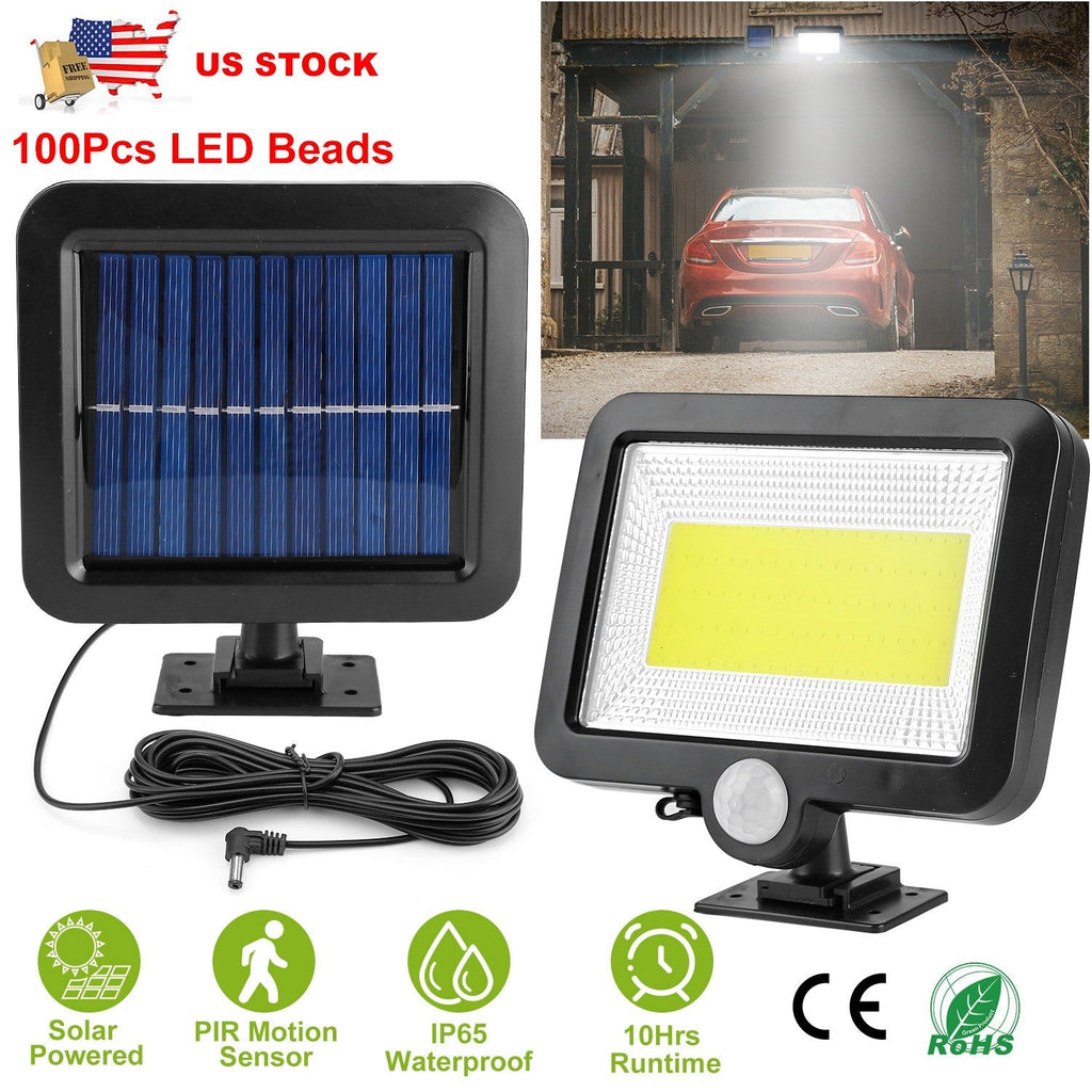 Solar Powered Wall Lights Outdoor 100 LED Beads Motion Sensor Lamp IP65 Waterproof Dusk To Dawn Sensor Light For Front Door Deck