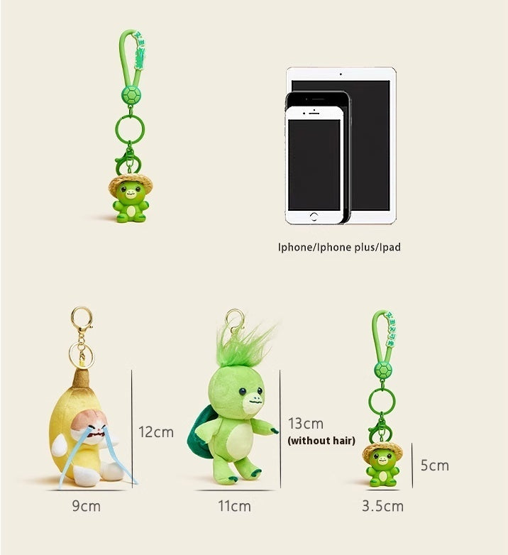 Crying Banana Plush Doll Key Button Pendant
